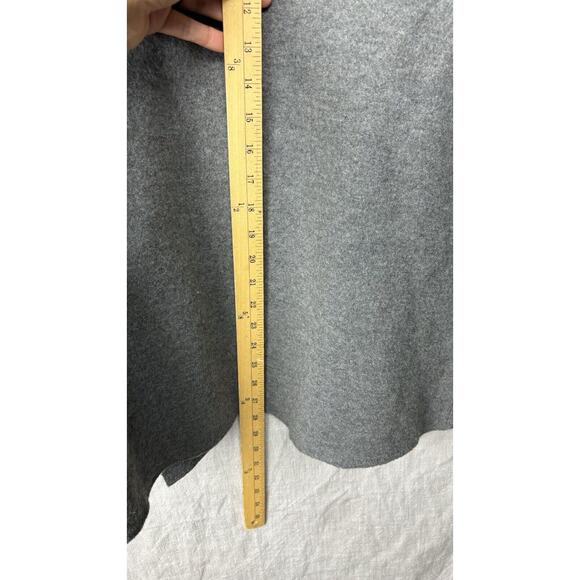 Eileen Fisher Wool Jacket Medium Grey Cowl Button Up Pockets Oversize - Picture 7 of 9